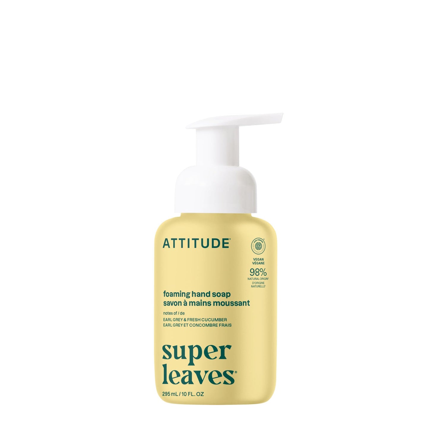 ATTITUDE Foaming Hand Soap, EWG Verified, Plant and Mineral-Based Ingredients, Vegan and Cruelty-free Personal Care Products, Earl Grey & Fresh