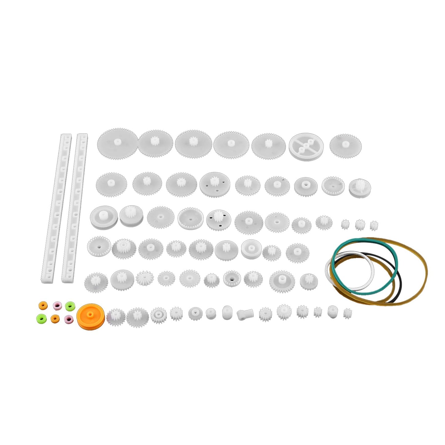 Hilitand 75-in-1 Plastic Gears & Pulley Belt Worm Kits – DIY Gear Set for Robot, Motor, Car & Toy Parts