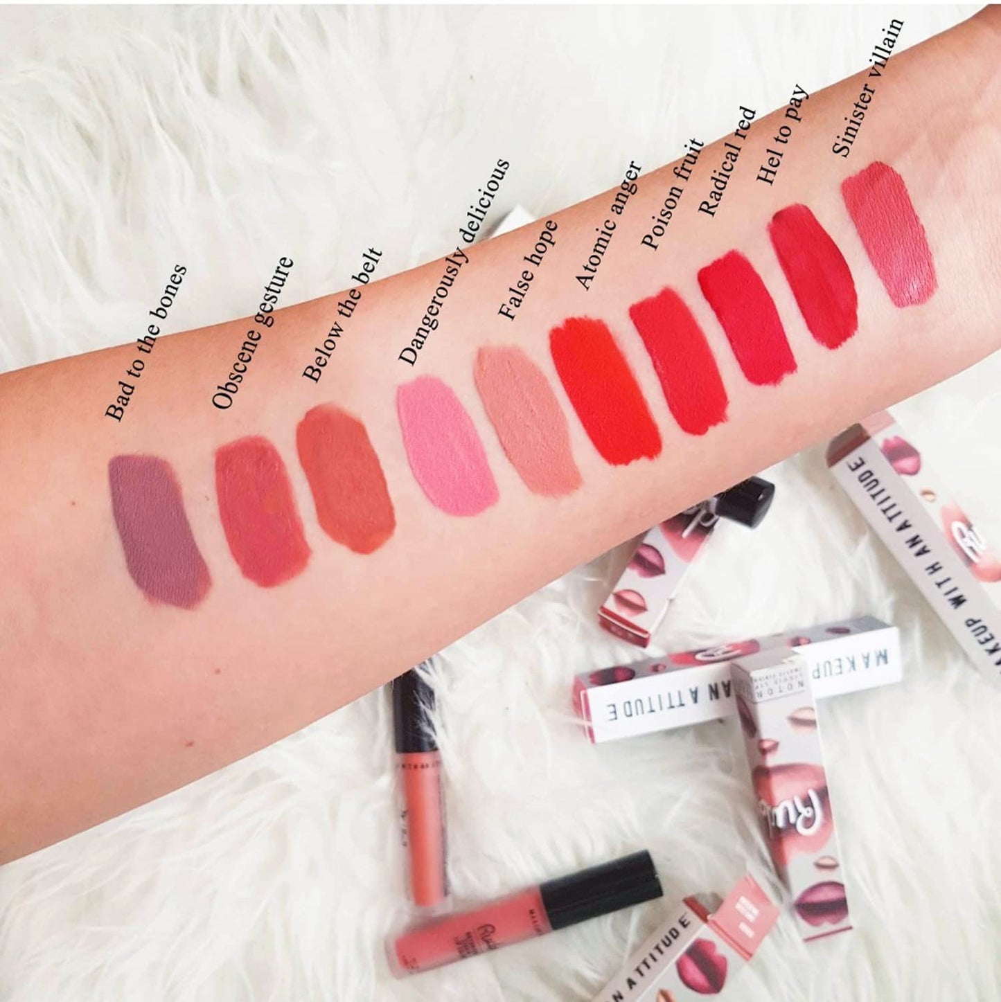 Rude Cosmetics Notorious Rich Long Liquid Lip Color - Sinister Villain Lip Color Women 0.1 oz