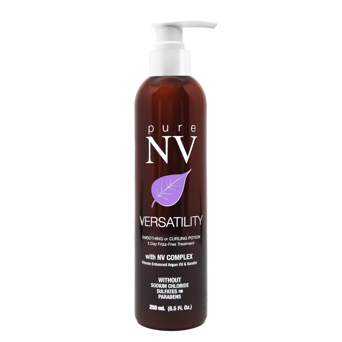 Pure NV Versatility 1 Day Frizz Free Treatment Smoothing & Curling Lotion, Made From Natural Vitamins & Minerals, Keratin, Collagen & Argan Oil