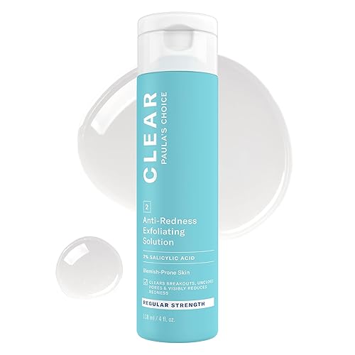 Paula's Choice CLEAR Anti-Redness Exfoliating Solution, 2% Salicylic Acid Liquid Exfoliant for Face, Face Exfoliant for Mild to Severe Acne