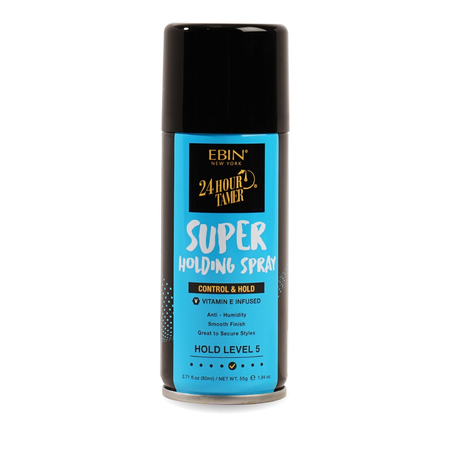 EBIN NEW YORK 24 Hour Tamer Super Holding Spray - Contol & Hold 1.94oz/ 80ml | Tames Frizz & Flyaway, Gives High Shine & Volume, All Day Hold