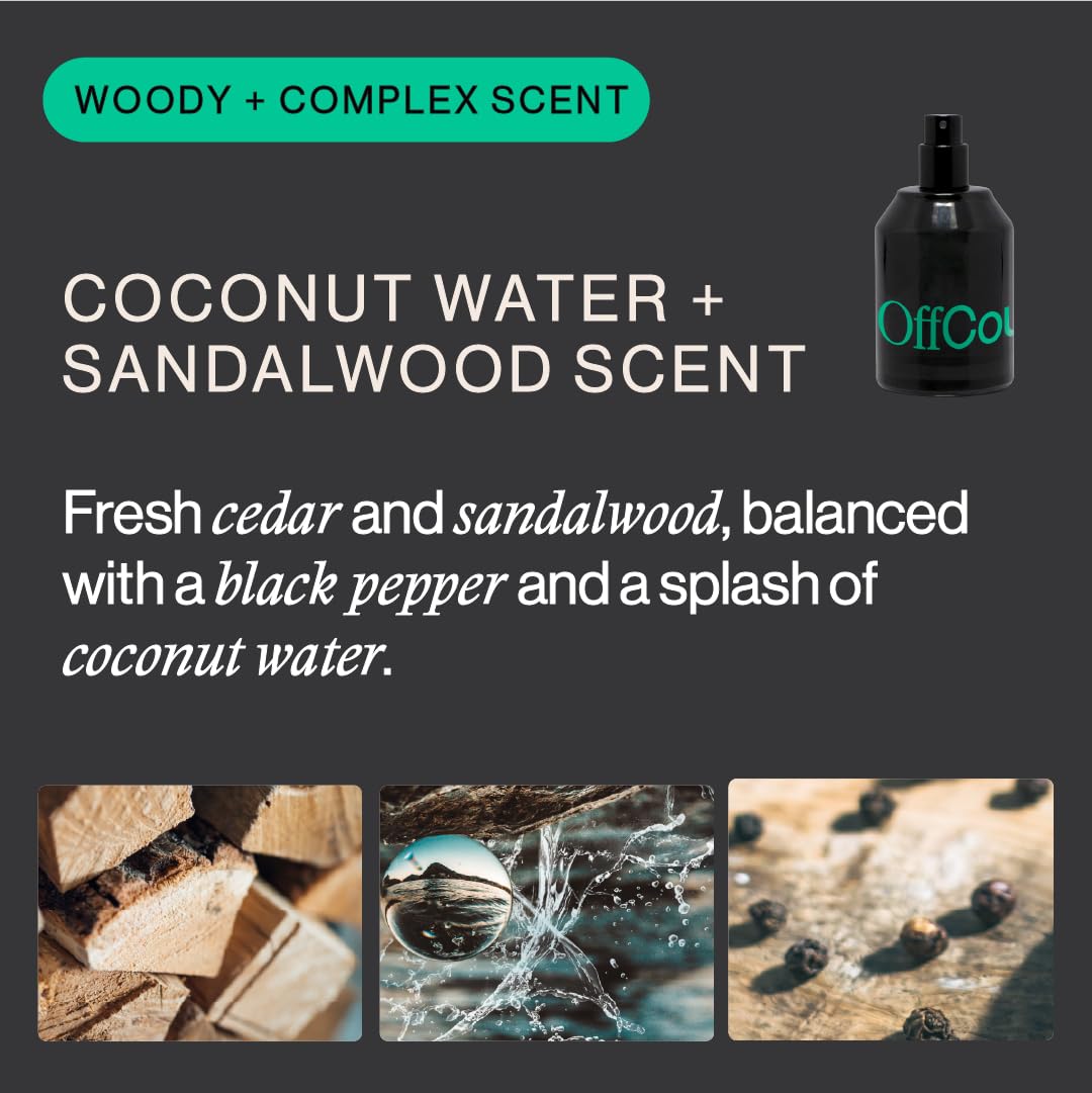 OffCourt Unisex Fragrance - Coconut Water & Sandalwood Scent - Cologne for Men & Perfume for Women, Clean Ingredients, Vegan, Cruelty-Free, Made