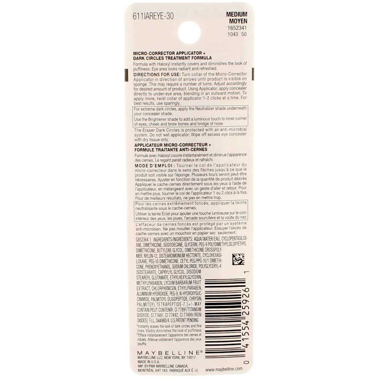 Maybelline Instant Age Rewind Eraser Dark Circles Treatment Concealer, Medium, 0.2 fl. oz.