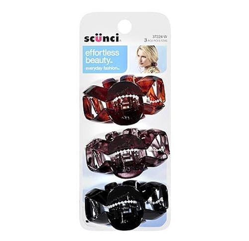 Conair Scunci Octopus Jaw Clips Everyday Effortless Beauty Fashion Hair Accessories, 3count, 3 Count