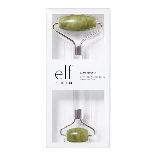 e.l.f. SKIN Jade Roller, Facial Roller to Massage & Destress Skin, Gently Massages, Soothes & Boosts Skin’s Vitality, Vegan & Cruelty-Free
