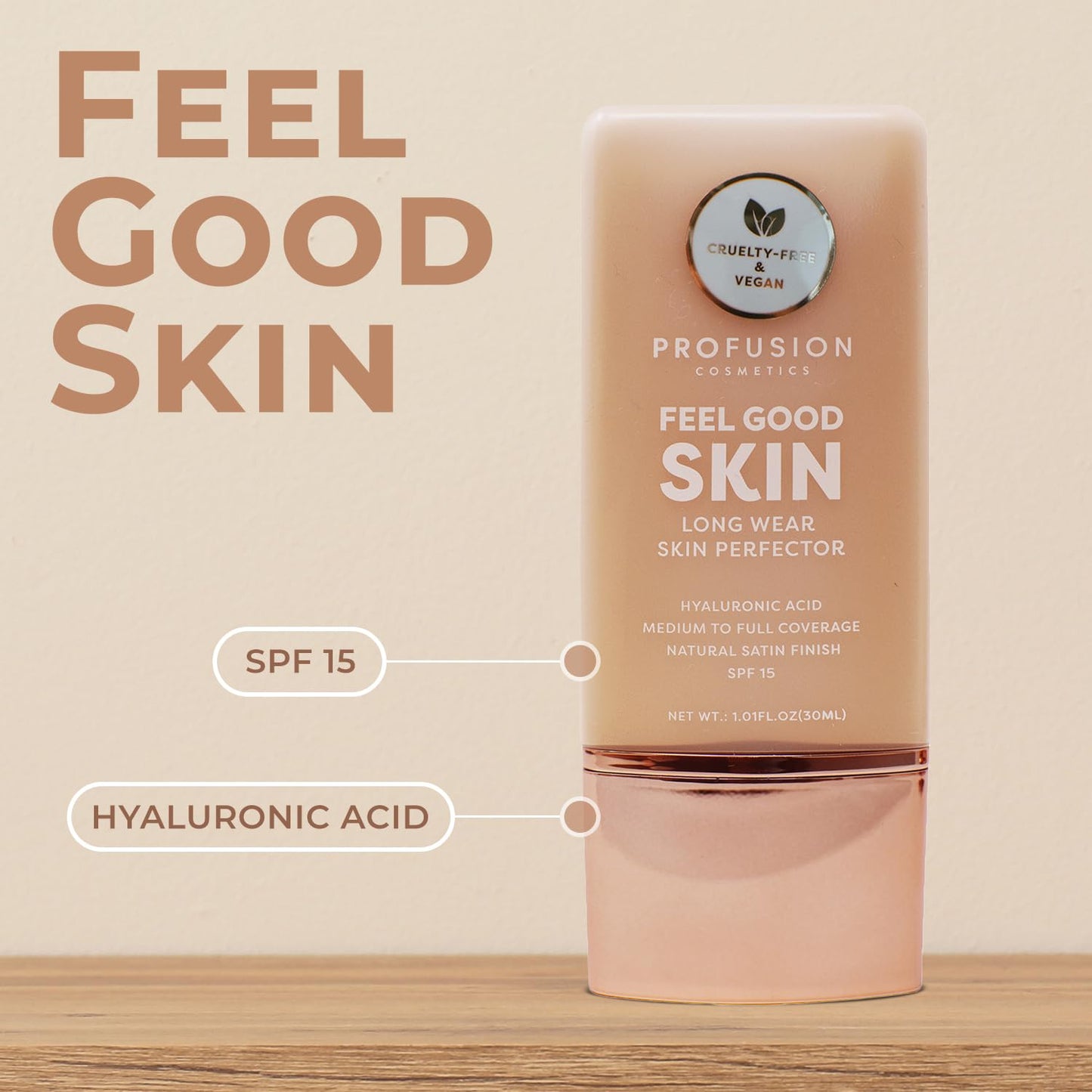 Profusion Cosmetics Lightweight Liquid Foundation for a Flawless and Elegant Radiance, Breathable Makeup that Improves Uneven Skin Tone, Vegan