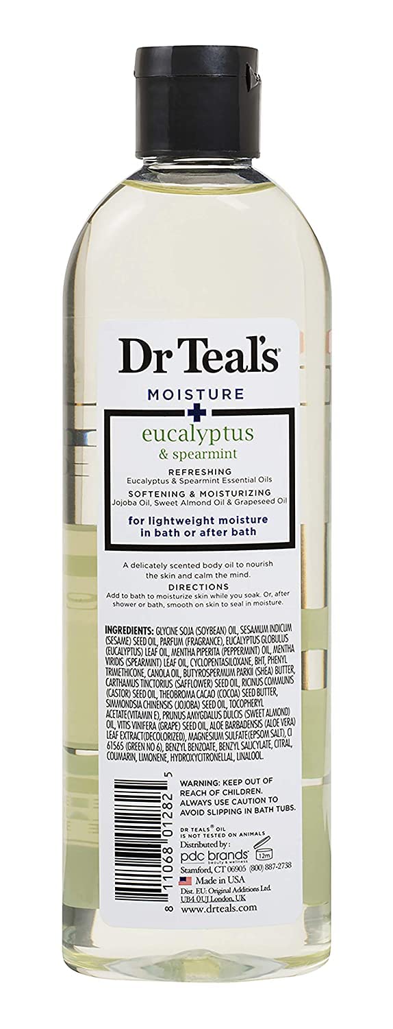 Dr. Teals Bath & Body Oil Variety Gift Set (2 Pack, 8.8oz Ea.) - Soothing Lavender & Rejuvenating Eucalyptus & Spearmint - Essential Oils Hydrate Skin Beauty and Personal Care Dr Teal's