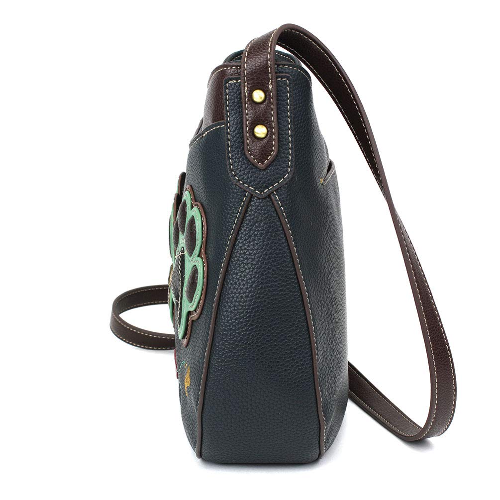 CHALA Crescent Crossbody Women Shoulder Purse with Adjustable Strap - Paw Print - navy