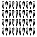 40 Pack Black 2 Inch Barrettes Women Metal Snap Hair Clips Accessories