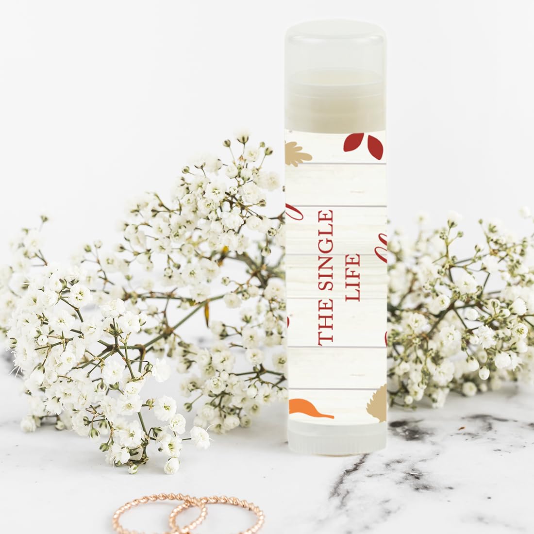 Andaz Press Bridal Shower Bachelorette Party Lip Balm Party Favors, Fallin' In Love Autumn Fall Leaves, Kissing The Single Life Goodbye, Bridesmaid