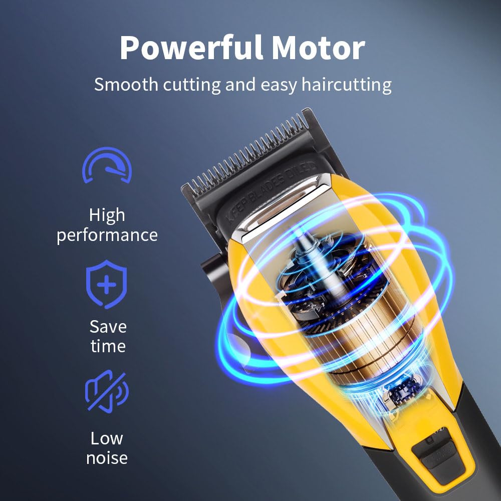 QDKVTNDJZ Quiet Cordless Hair Clippers for Men - High Torque 9000RPM Motor, Low Heat, Professional Trimmer with Charging Dock, Digital Display, 6 Beauty and Personal Care QDKVTNDJZ