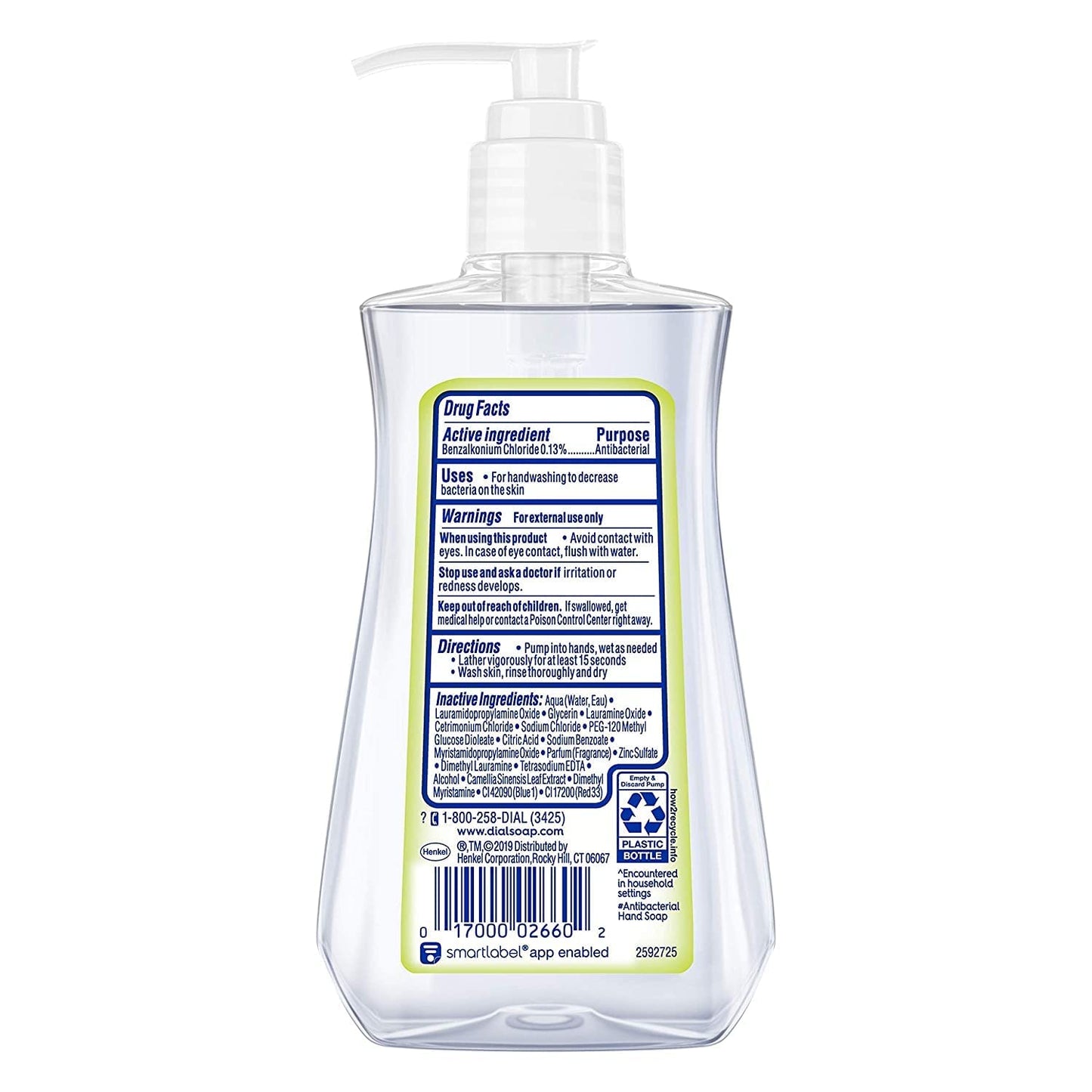 Dial Liquid Soap Anti-Bacterial White Tea 7.5 Ounce Pump (221ml) (Pack of 6)