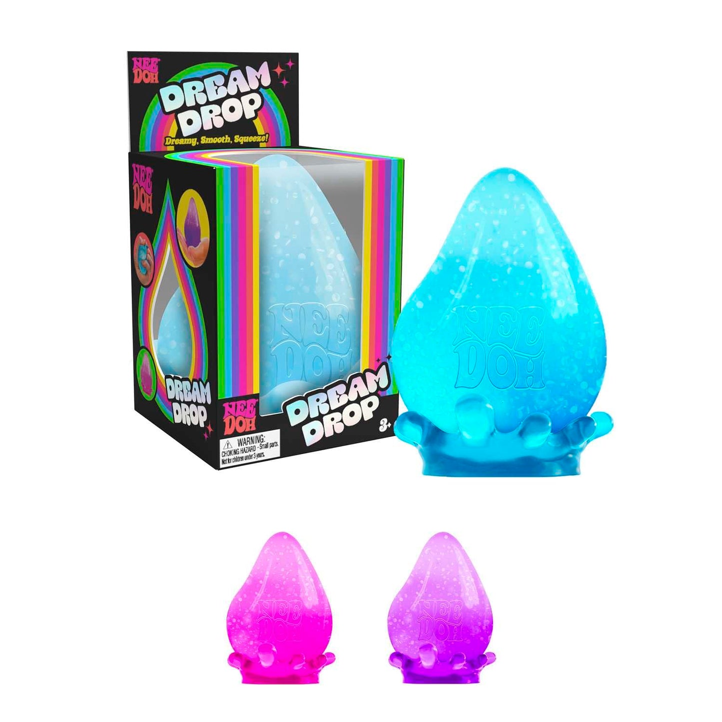 Schylling NeeDoh Dream Drop - Sensory Toy with Groovy Goo Filling - Three Random Colors - Ages 3 and Up - 3 Pack