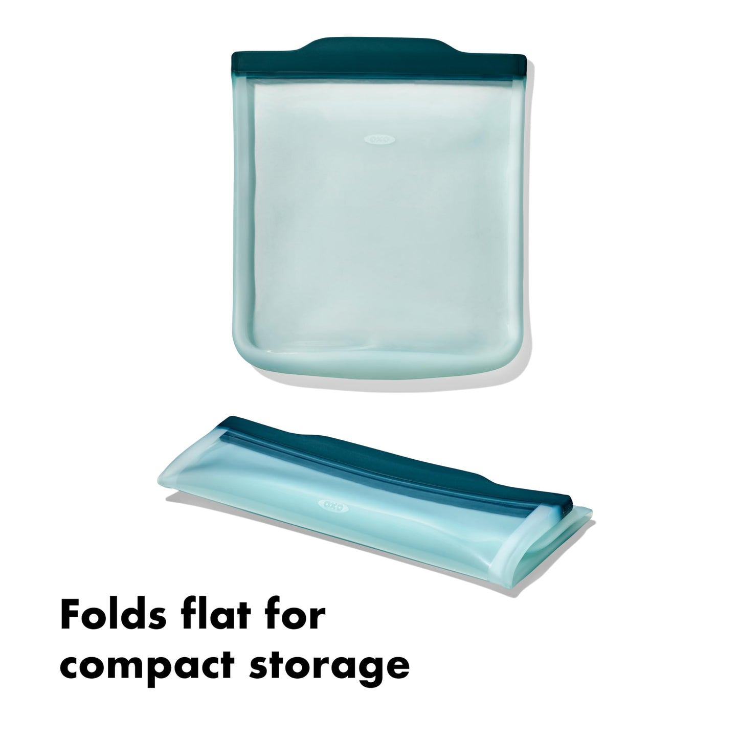 OXO Good Grips Silicone Reusable Bags - 4 Piece Starter Set - Oat/Lagoon