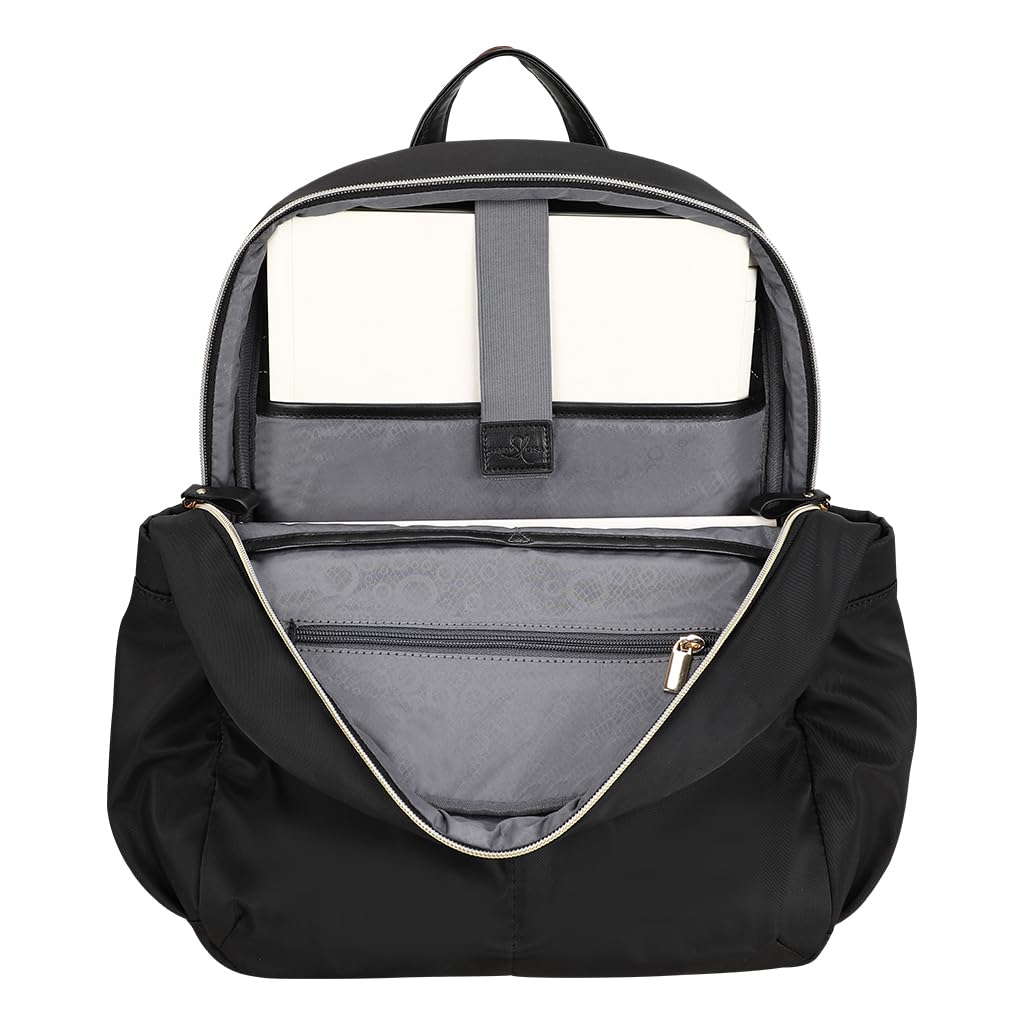SANDY LISA Laguna Women's Backpack | Travel and Work Laptop Backpack | College and Working Professional | Fits 14" Laptop | Black