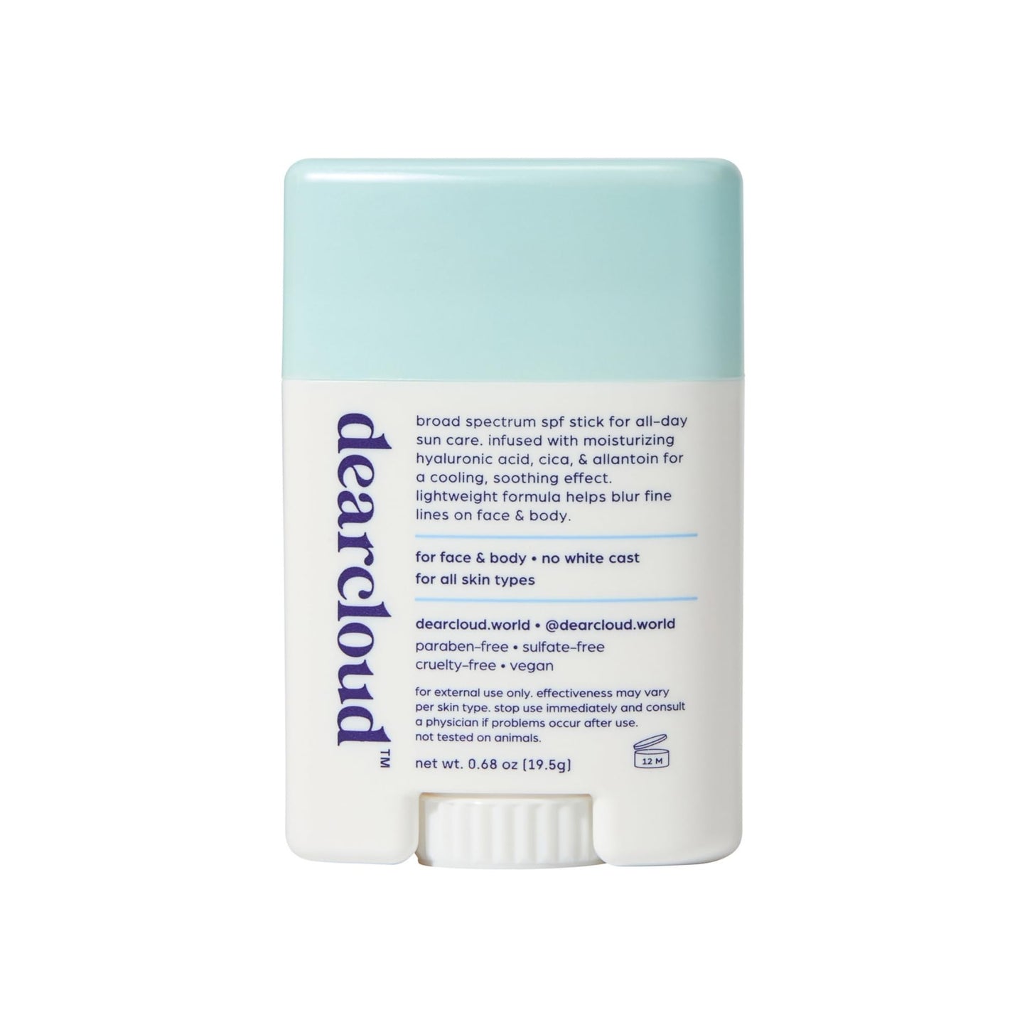 dearcloud Sunny Defense Sunscreen Stick SPF 50+ PA++++ - Korean Sunscreen for Face & Travel Size (.68 oz)