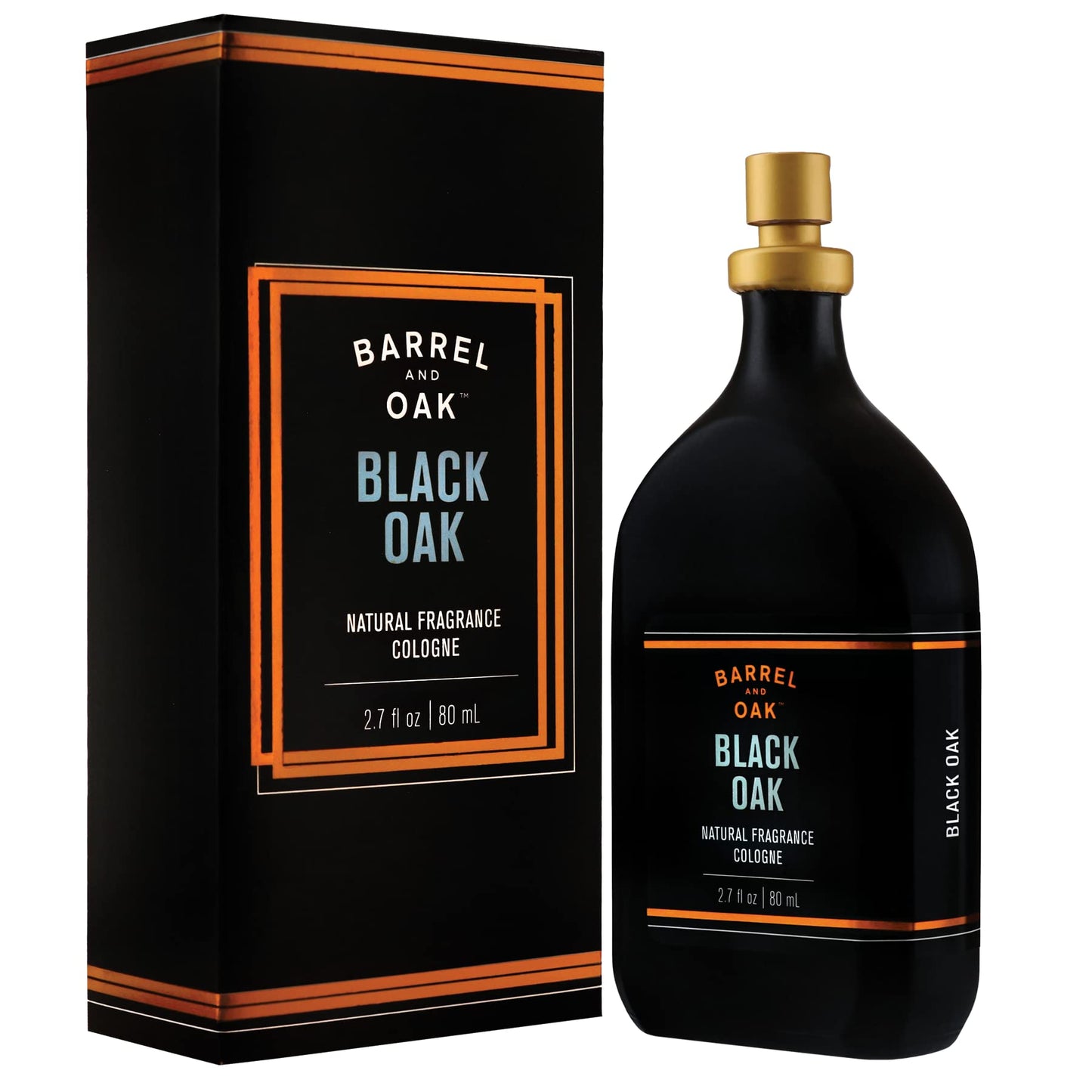 Barrel and Oak Black Oak Cologne 2.7oz – Natural Essential Oil Scent for Men, Warm Oak & Spicy Bergamot, Earthy, Paraben & SLS Free