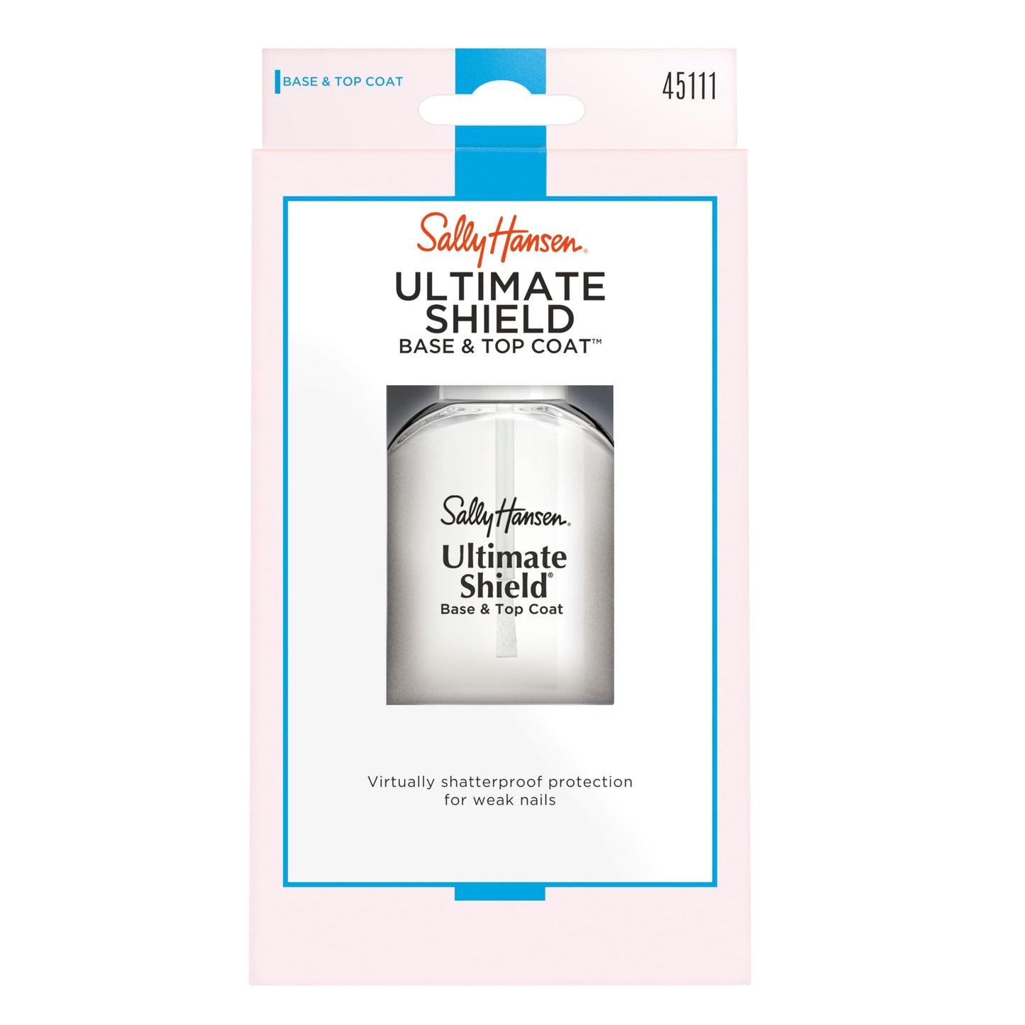 Sally Hansen Nail Treatment Ultimate Shield® Base & Top Coat | Strengthens & Protects Nails | Long-Lasting Clear Finish | Nail Strengthener