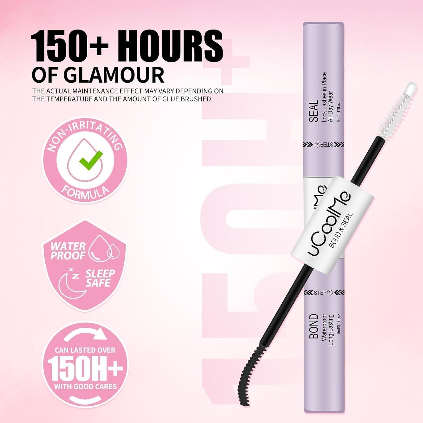 uCoolMe Lash Bond and Seal Waterproof 10ML for Lash Clusters 144Hours SuperStrong Long-Lasting Non-Irritating Eyelash Glue for DIY at Home(Black,10ML) Beauty and Personal Care UCOOLME