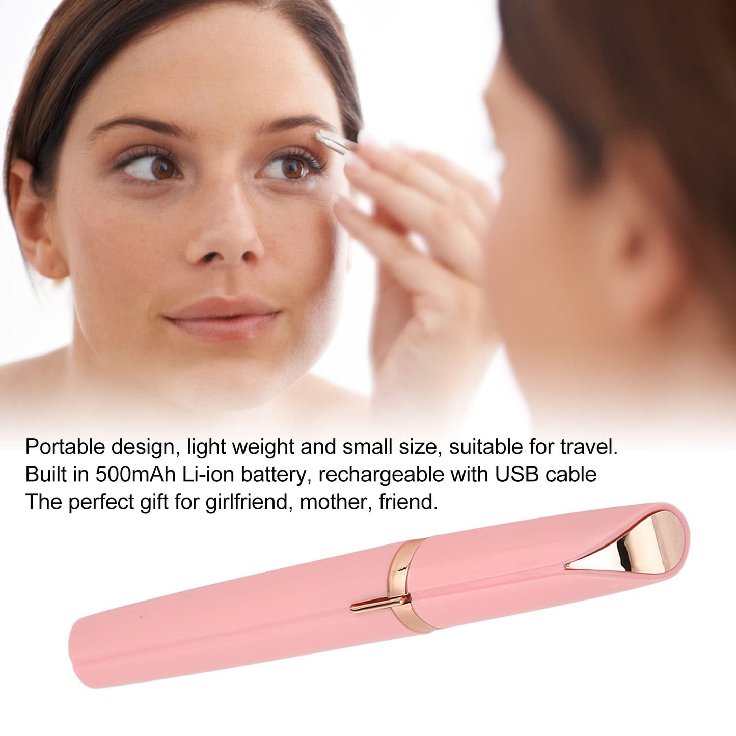 ZJchao Nose Hair Trimmer For Women, Waterproof Rechargeable with LED Light Facial Hair Removal Tools Eyebrow Trimmer For Women Facial Hair Remover Beauty and Personal Care ZJchao