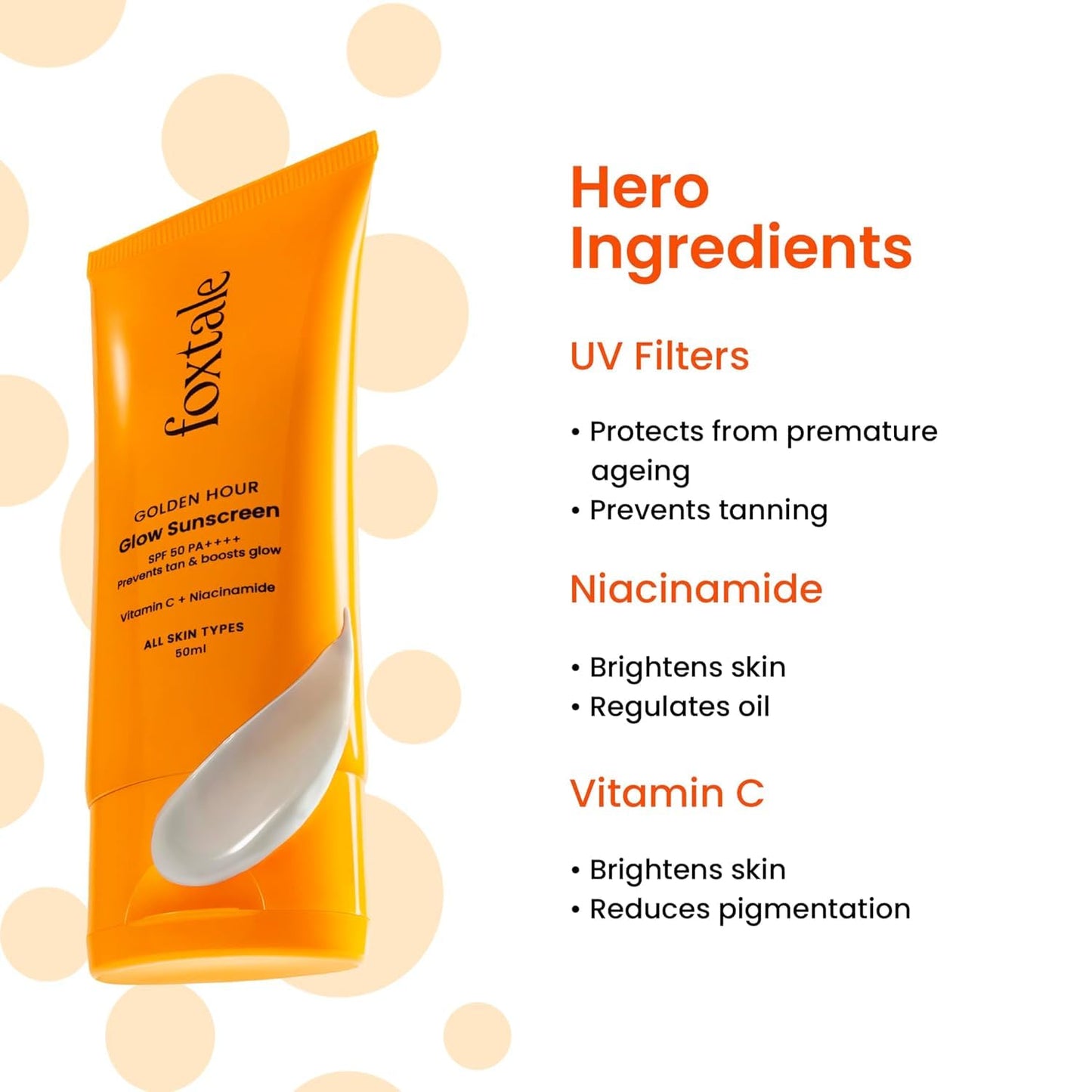 FoxTale Spf 50 Vitamin C Glow Sunscreen With Pa++++ & Niacinamide (2)