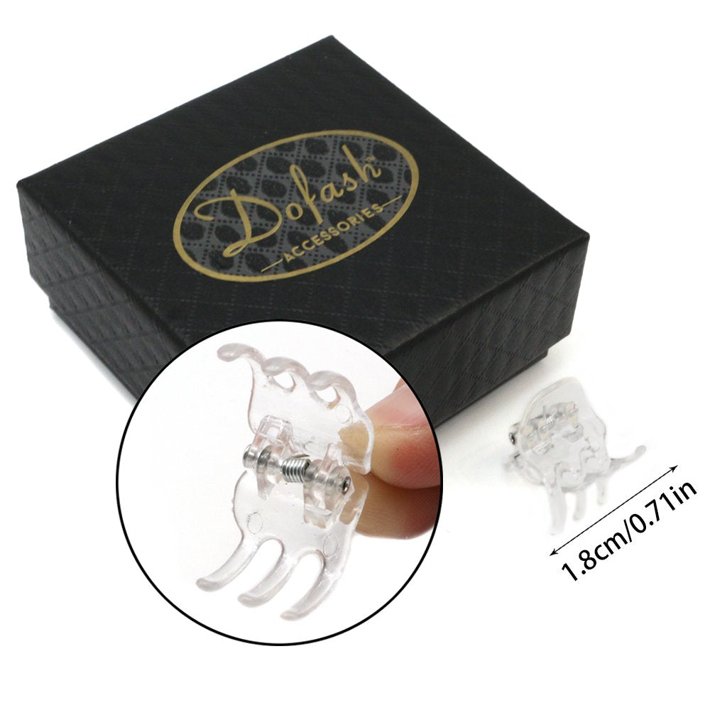 Dofash 12Pcs(Clear) Small Mini Hair Claw Clips Plastic 1.8Cm Hair Accessories For Girls