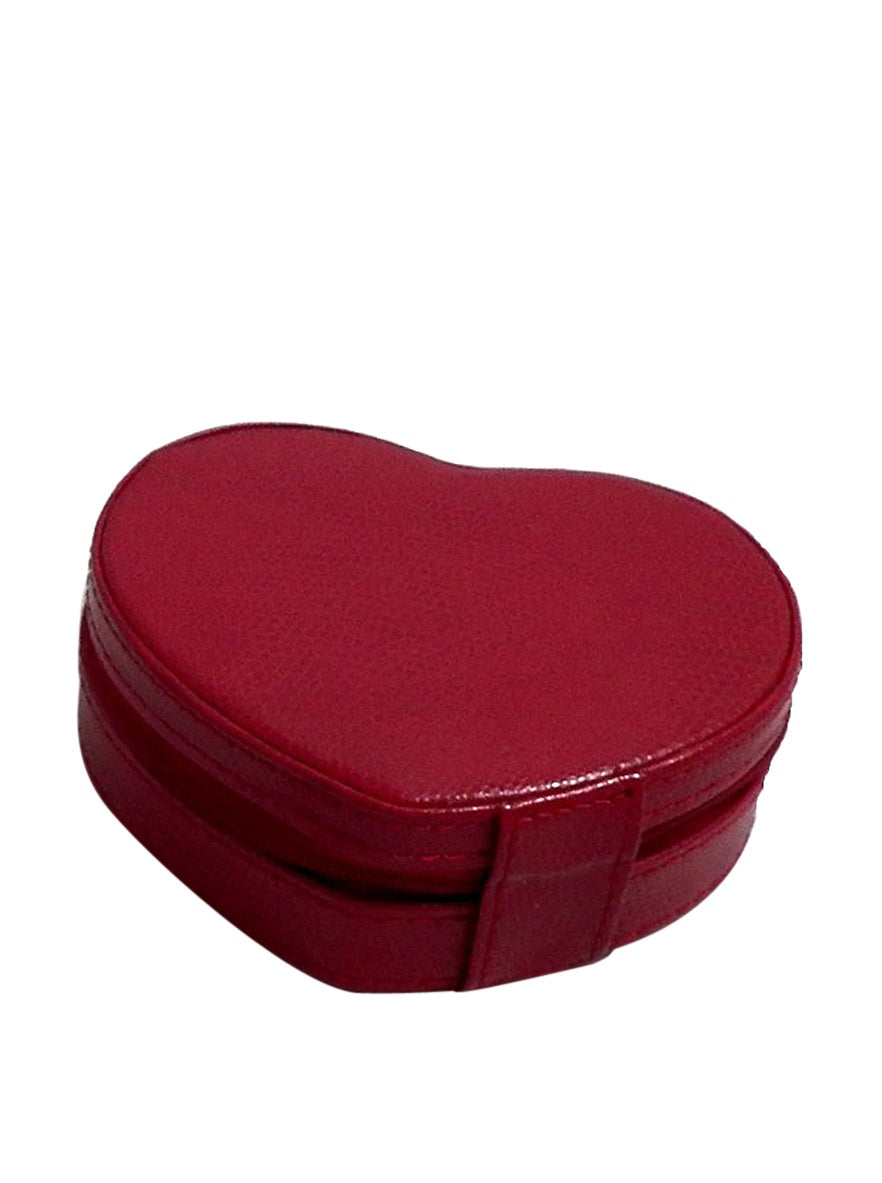 Heart Shaped Travel Jewelry Storage, Red