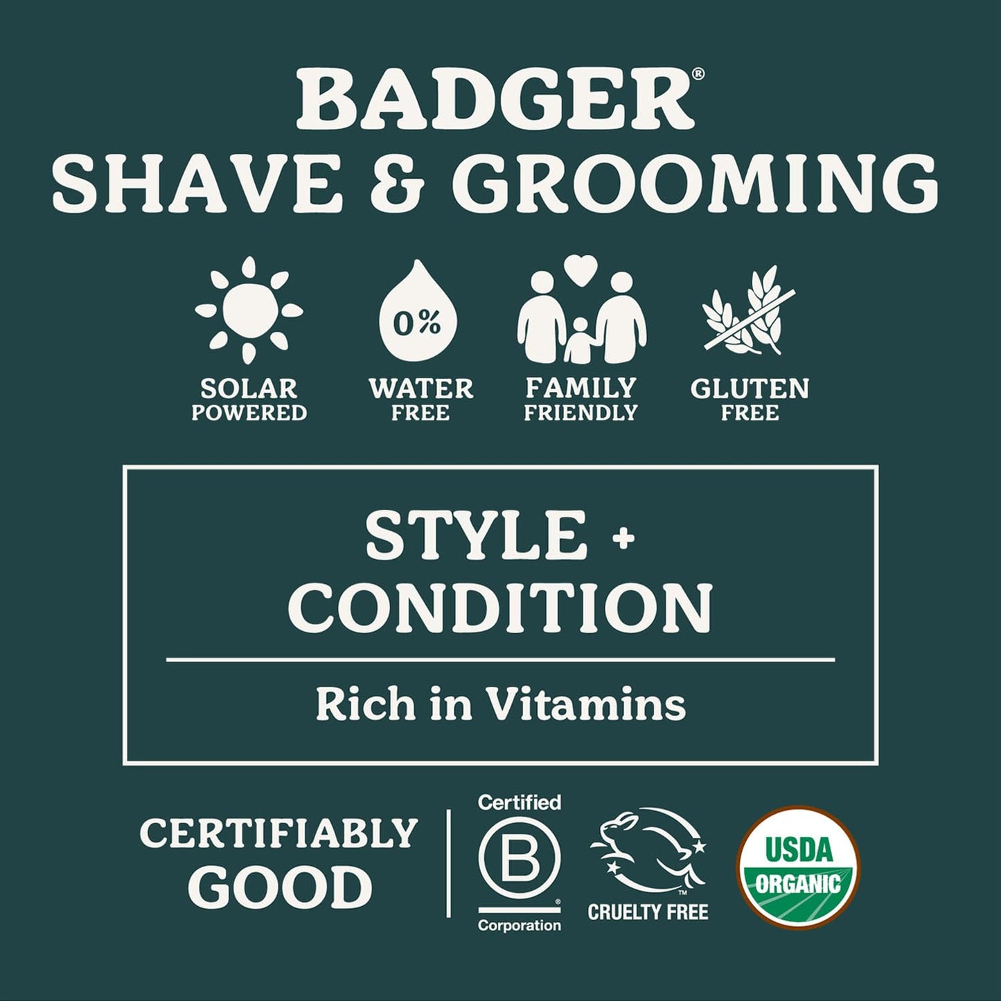 Badger Hair Pomade for Men, Organic, Easy to Use, Subtle Masculine Scent, Medium Hold Hair Pomade with Medium Shine Finish, Nourishes Hair & Scalp 2