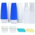 Valourgo 10 Pack Travel Bottles Set for Toiletries, 3 Ounce Portable Travel Size Containers Leak Proof Spray Bottles Tubes Shampoo Conditioner