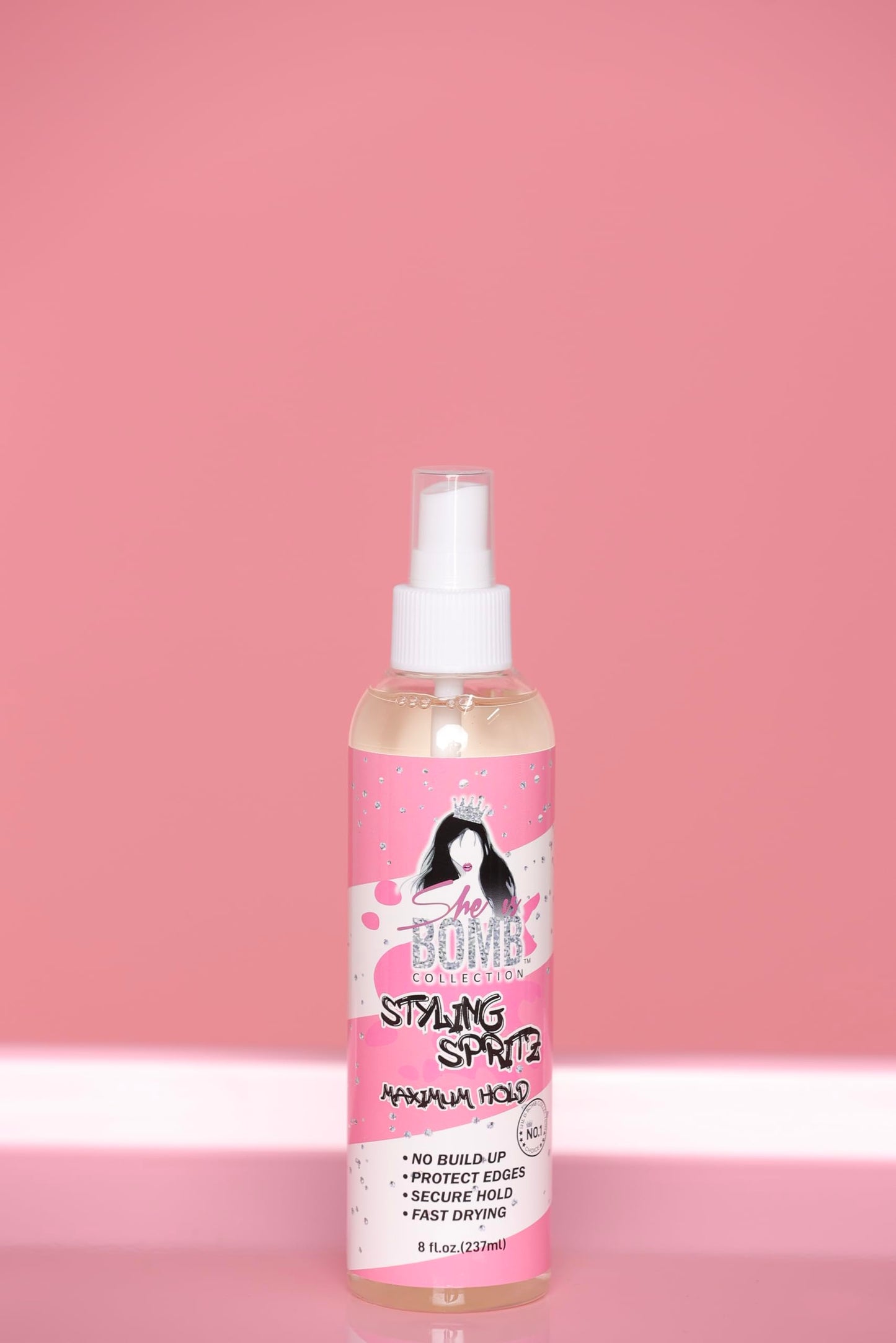She Is Bomb Styling Spritz, Maximum Hold Hair Spray, Fast Drying, 8 fl oz