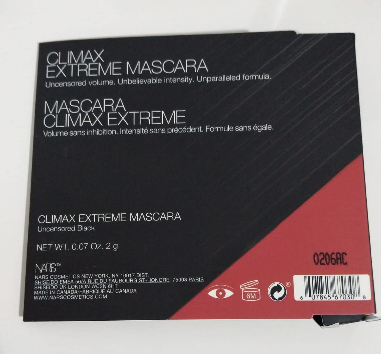 Nars Climax Extreme Mascara, Trial Size Mini, 0.07 oz / 2g