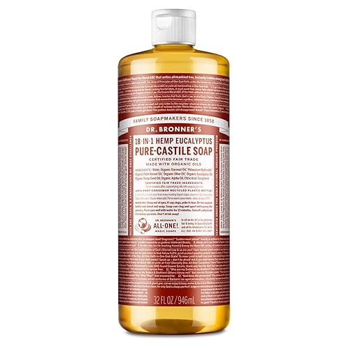Dr. Bronner's - Pure-Castile Liquid Soap (Eucalyptus, 32 ounce) - Made with Organic Oils, 18-in-1 Uses: Face, Body, Hair, Laundry, Pets & Dishes
