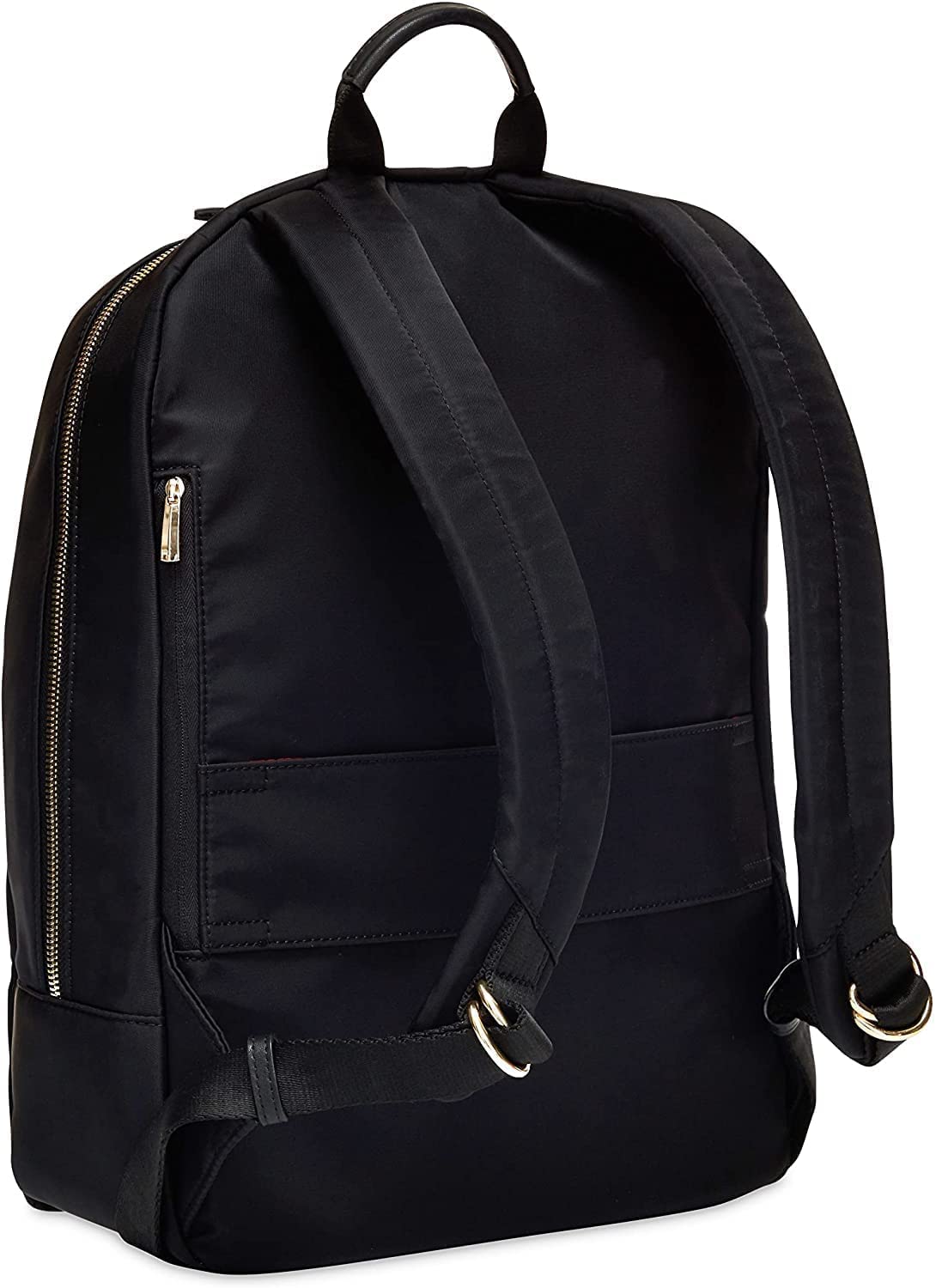 KNOMO Beauchamp Women's 14" Laptop Bag Computer Backpack Bookbag for Work, College, Travel Daypack Purse, Black, Golden Zip