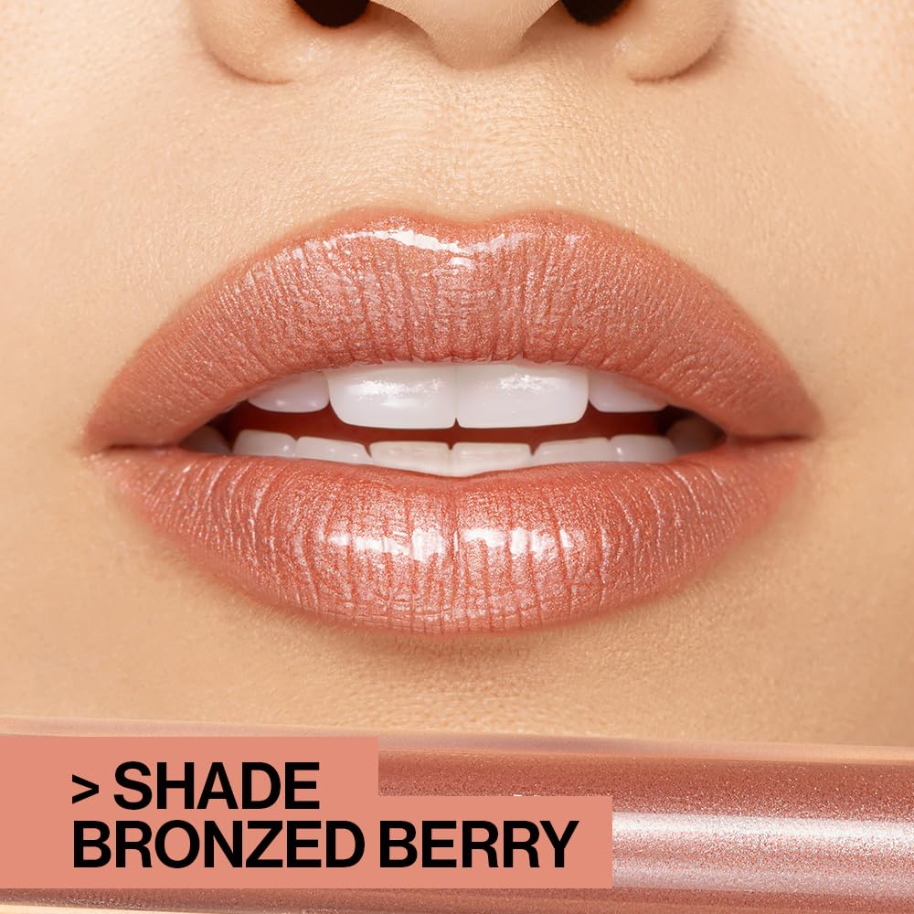 wet n wild MegaSlicks Lip Gloss, Ultra-Glossy, Vitamin-E Enriched, Ultra-Gloss High Shine Moisturizing, Cruelty-Free & Vegan - Berried Treasure