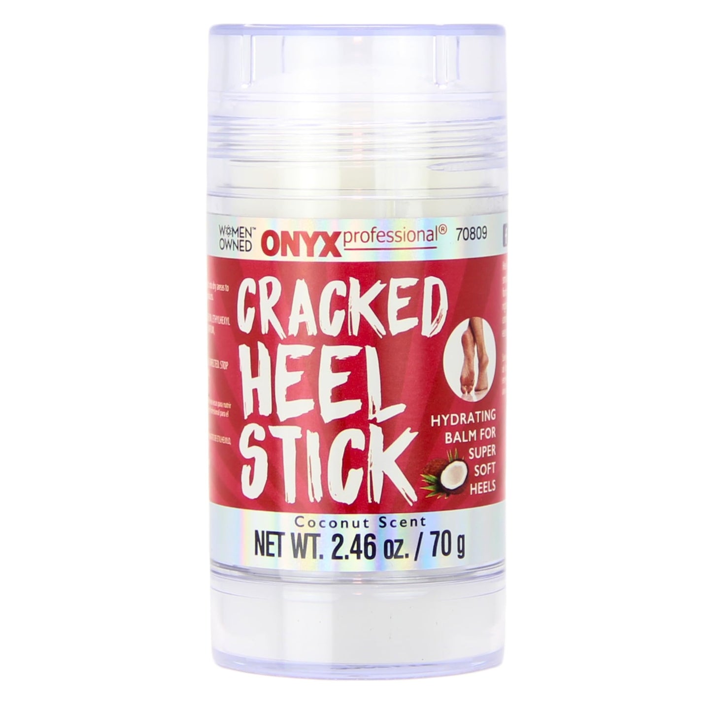 Onyx Professional Cracked Heel Repair Balm Stick for Dry Cracked Feet Treatment, Coconut Scent, 1 pack - Moisturizing Foot Balm, Rolls On, No Mess
