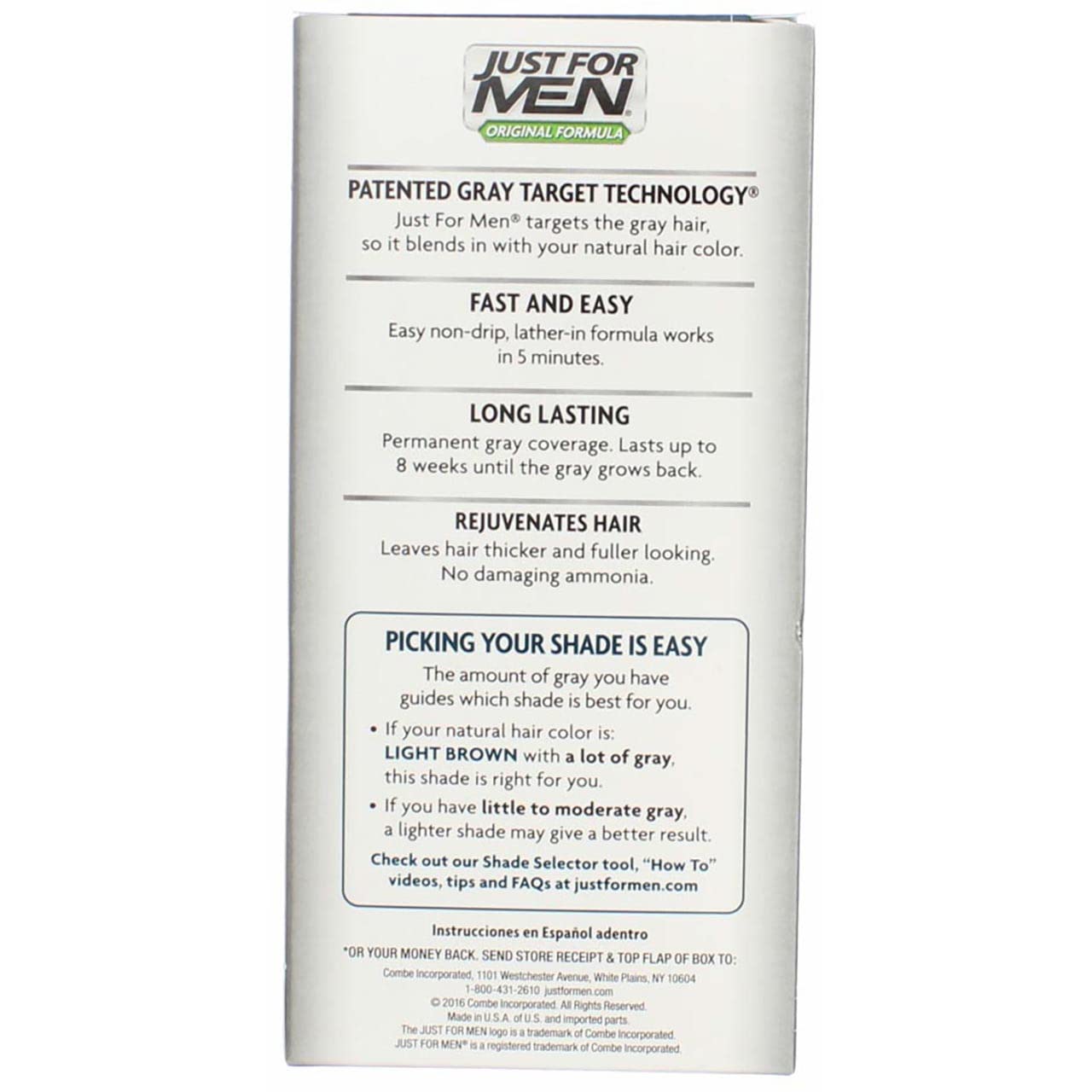 Just For Men Original Formula Easy Lather-In Haircolor H-25 Light Brown Kit