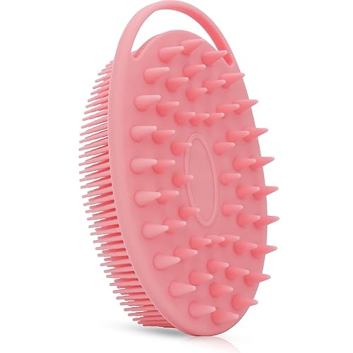 Upgrade 2 in 1 Bath and Shampoo Body Brush, Silicone Exfoliating Body Scrubber for Use in Shower, Premium Silicone Loofah, Head Scrubber, Scalp