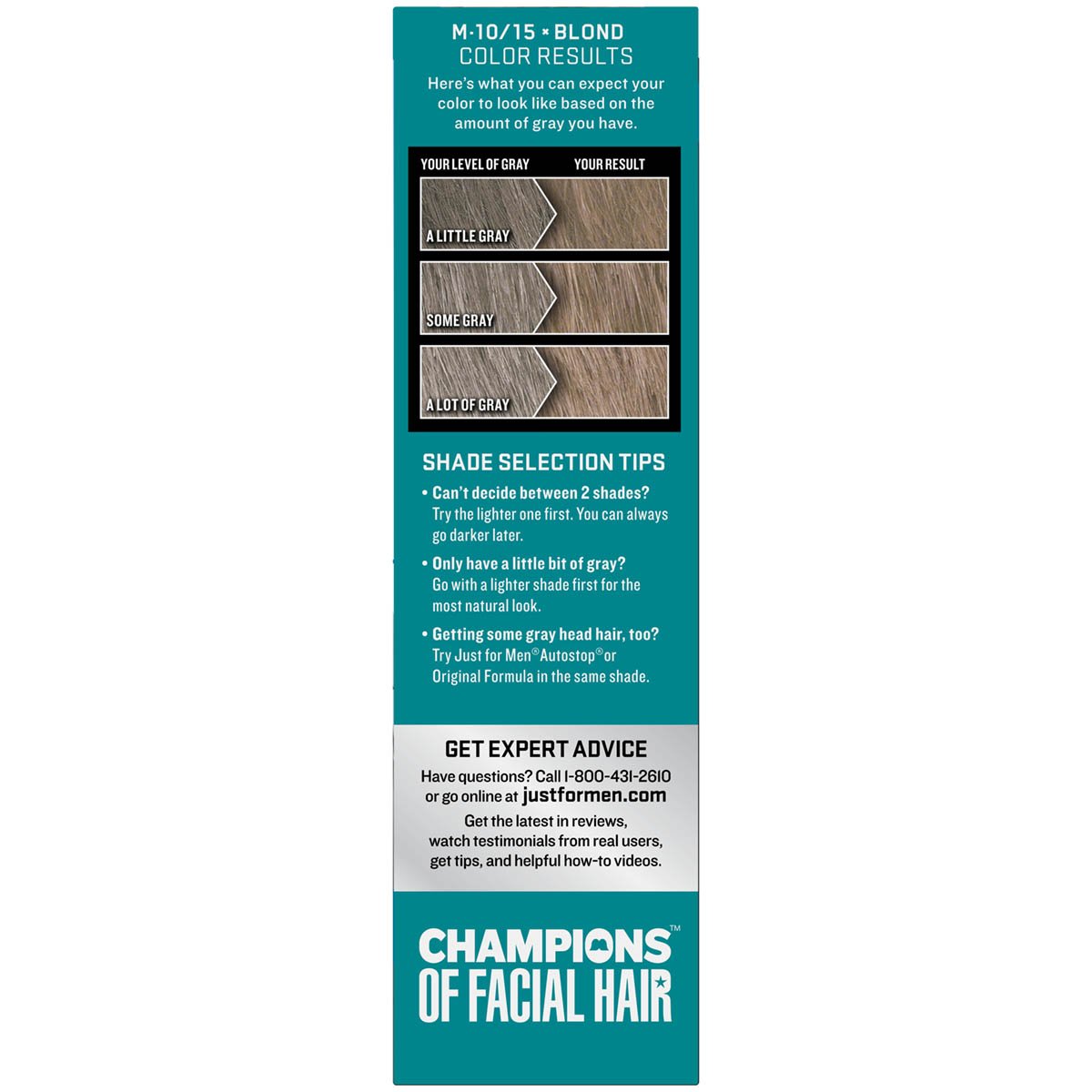 Just For Men Mustache And Beard Brush-In Color Gel, Blond