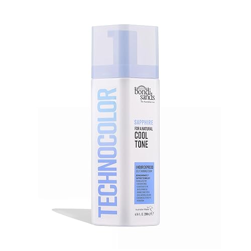 Bondi Sands Technocolor Sapphire 1 Hour Express Self Tanning Foam|Best for Fairer Skin Tones Looking to Achieve a Natural, Cool Toned Tan|6.76 fl. oz.