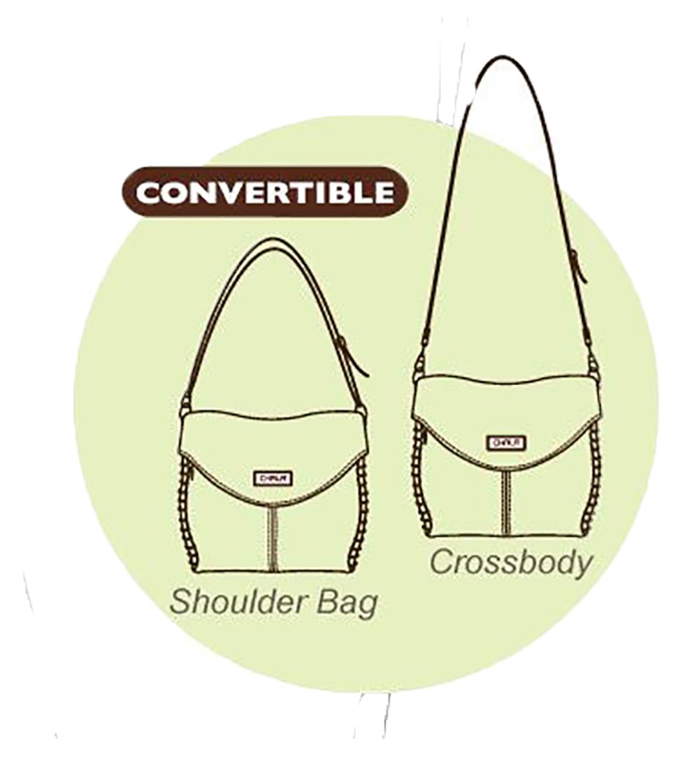 Chala Charming Crossbody Bag With Flap Top and Zipper Black Cross-Body Purse or Shoulder Handbag with Metal Chain - Bird