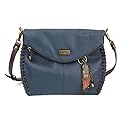 CHALA Charming Crossbody Bag Shoulder Handbag With Flap Top and Zipper Navy/Pewter (Navy_ Metal Feather)