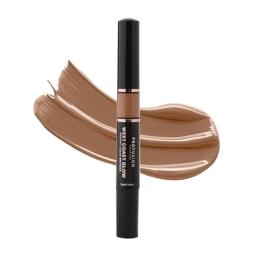 Profusion Cosmetics West Coast Glow Liquid Bronzer - Lightweight Buildable Face & Body Makeup, Vitamin-Enriched Hydrating Formula, Radiant Sun-Kissed
