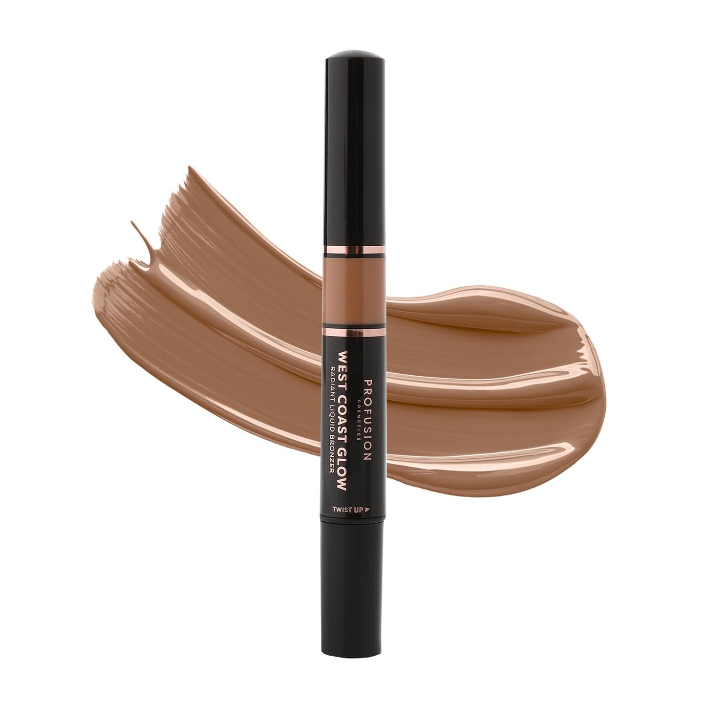 Profusion Cosmetics West Coast Glow Liquid Bronzer - Lightweight Buildable Face & Body Makeup, Vitamin-Enriched Hydrating Formula, Radiant Sun-Kissed