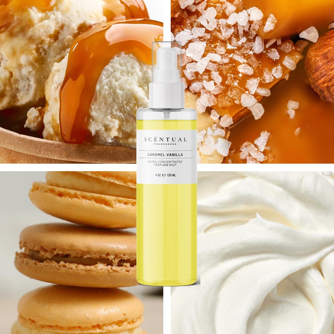 Scentual Fragrances, Ultra-Concentrated Hair & Body Perfume Mist, Long Lasting Women's Fragrance, Gourmand Perfumes for Women, Vegan and Cruelty Free