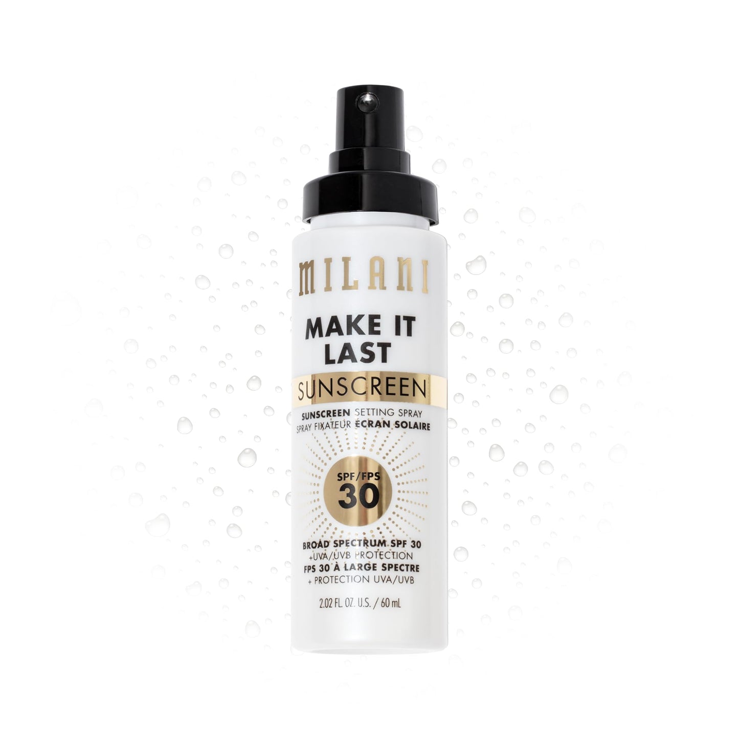 Milani Sunscreen Setting Spray + Primer, Make It Last Sunscreen for Face- SPF 30 UVA & UVB Protection Antioxidant Rich Formula for Broad Spectrum