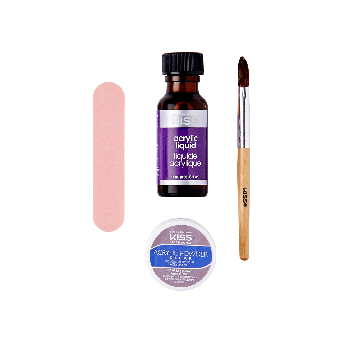KISS Acrylic Nail Kit, 'Acrylic Fill Kit', includes 3g nail glue, 10mL Primer, 14mL Liquid, 9g Acrylic Powder, 20 Natural Nail Tips, Nail Forms, 1 Beauty & Personal Care KISS