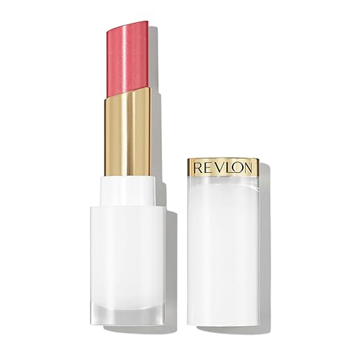REVLON Super Lustrous Glass Shine Balm, Hydrating Tinted Lip Balm with Hyaluronic Acid, Aloe & Rose Quartz, Medium Pink Lipstick, NEW Shade, 018