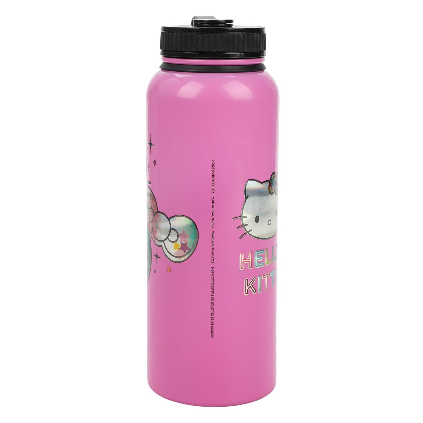 Bioworld Hello Kitty CD Collection 40 Oz Pink Stainless Steel Water Bottle