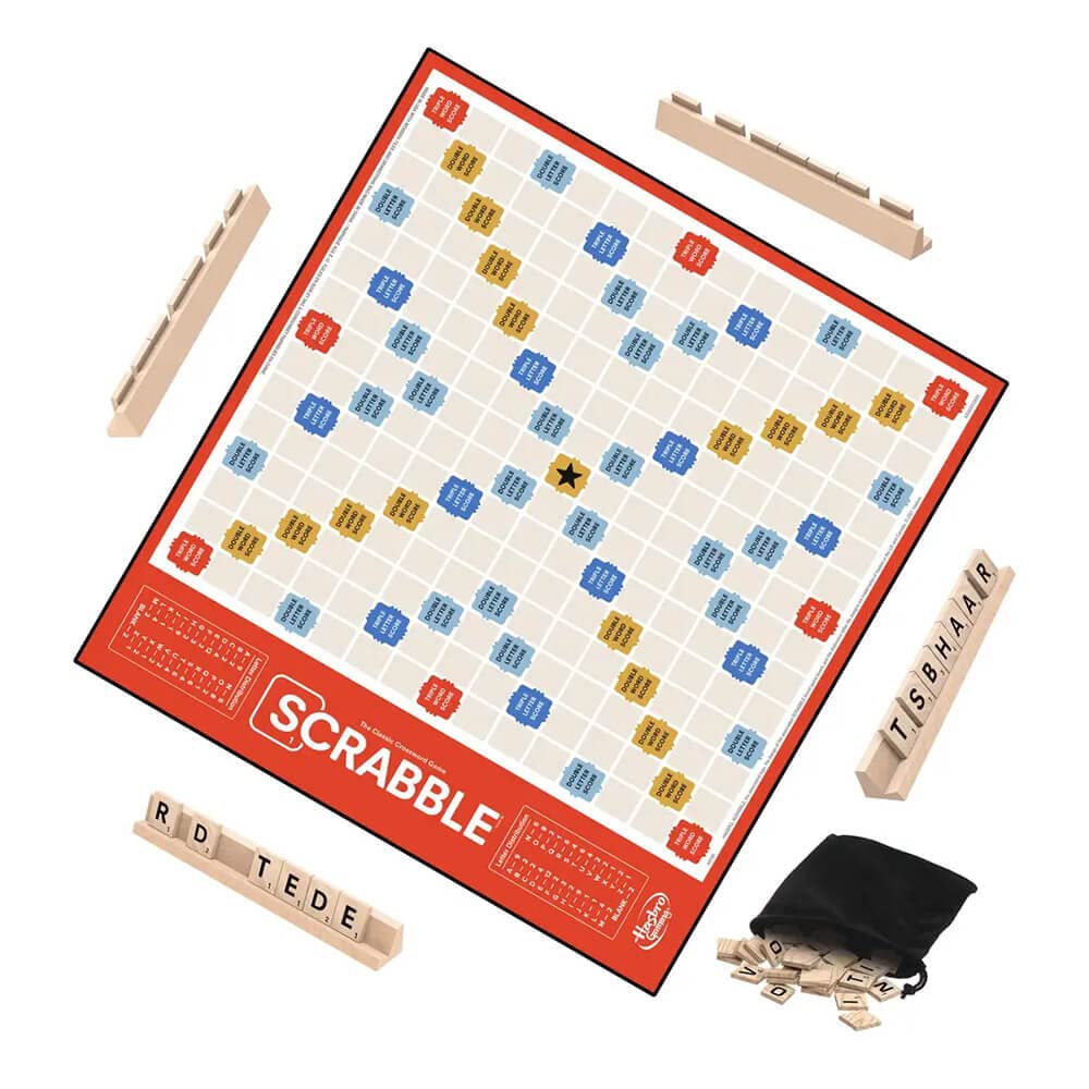 Hasbro Gaming Scrabble Board Game, Classic Word Games for Kids Ages 8 and Up, Fun Family Game for 2-4 Players, The Classic Crossword Game